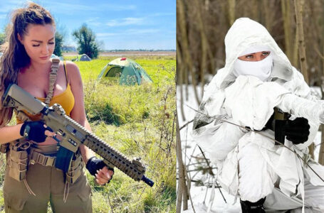 Мис Украина зеде пушка во раце: Атрактивната убавица се вклучува во борбите