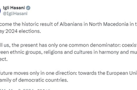 Шефот на албанската дипломатија ги поздрави „историските резултати на Албанците во Северна Македонија“