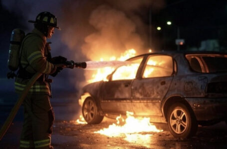 Запалено возило во центарот на Скопје